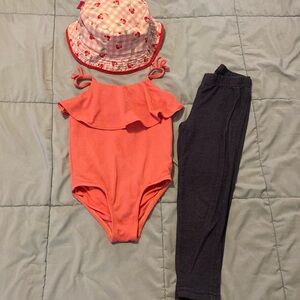 Toddler Disney Minnie reversible bucket hat 
Swimsuit size 4
Jeggings size 5